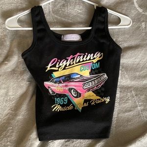 Black muscle crop top